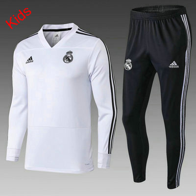 Maillot Formation ML Enfant Real Madrid Blanc 2018 2019 - Cliquez sur l'image pour la fermer