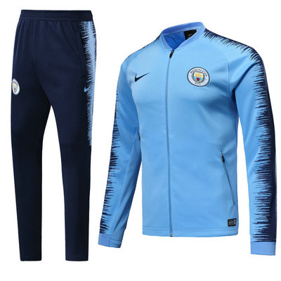 Veste de foot Manchester City Bleu 2018 2019 - Cliquez sur l'image pour la fermer